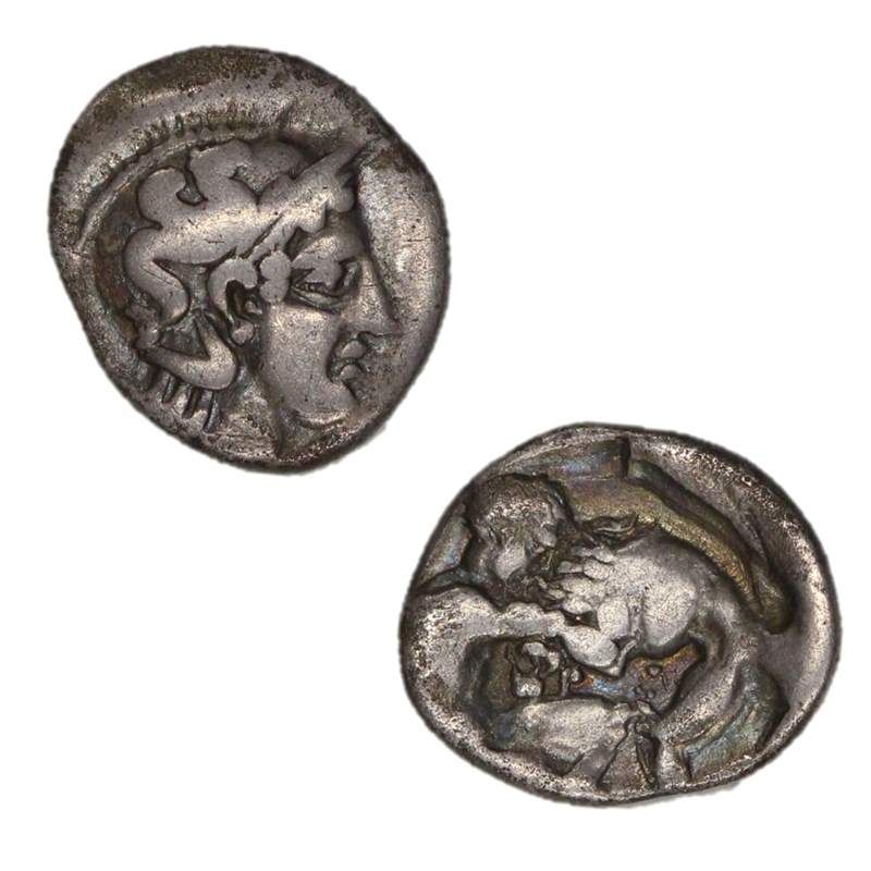 Italy, Calabria, Tarentum (Taras) 380-325BC Silver Diobol