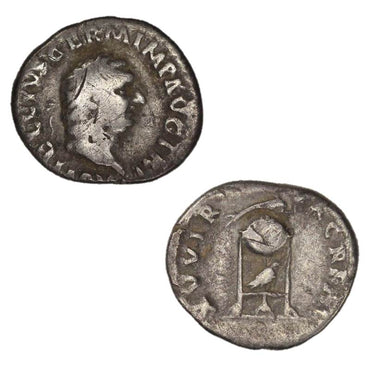 Ancient Rome Vitellius 69AD Silver Denarius VG+