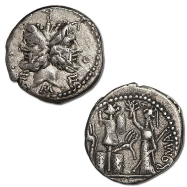 Roman Republican, M.Furius L.F Philius 119BC Silver Denarius