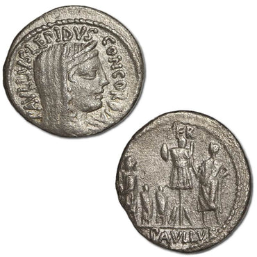 Roman Republican, L.Aemilius Lepidus Paullus 62BC Silver Denarius