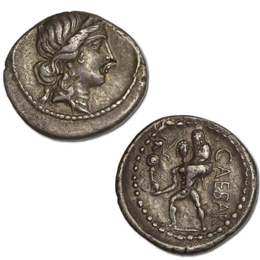 Roman Republic, Imperial, Julius Caesar 46-45BC Silver Denarius