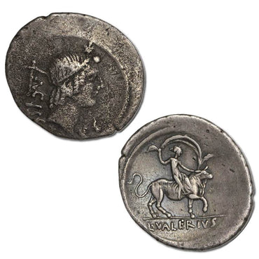 Roman Republic, Imperial, L.Valerius Acisculus 45BC Silver Denarius