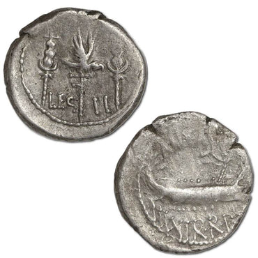 Roman Republic, Imperial, Marc Antony 32-31BC Silver Denarius VF