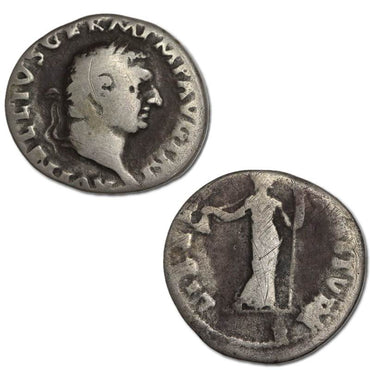 Ancient Rome Vitellius 69AD Silver Denarius VG/G