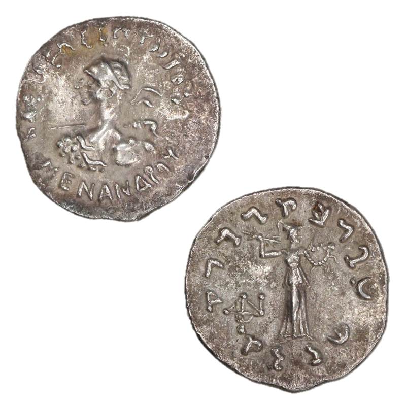 Greece, Baktria, Menander I, 160-145BC Silver Drachm