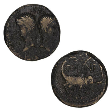 Ancient Rome, Gaul, Augustus with Agrippa 27BC-14AD Bronze As