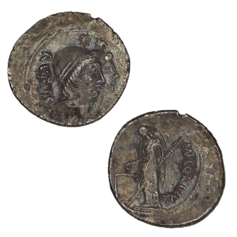 Roman Republican, Mn Cordius Rufus 46BC Silver Denarius