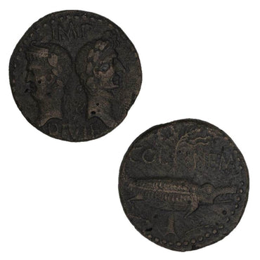 Ancient Rome, Gaul, Augustus with Agrippa 27BC-14AD Bronze As