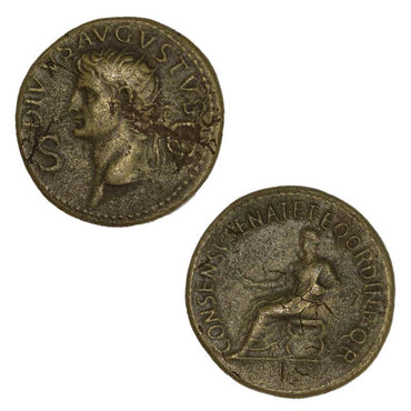 Ancient Rome, Divus Augustus Died 14AD Bronze Dupondius