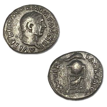 Ancient Rome Vitellius 69AD Silver Denarius Fine+