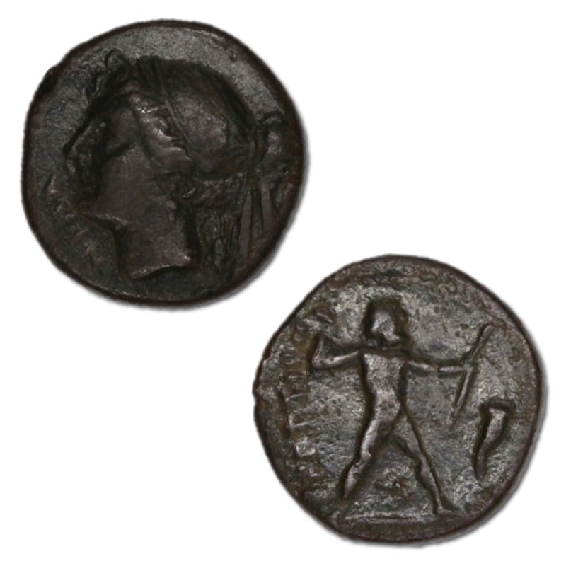 Greece, Bruttium, 216-214BC AE Half-Unit or Triobol