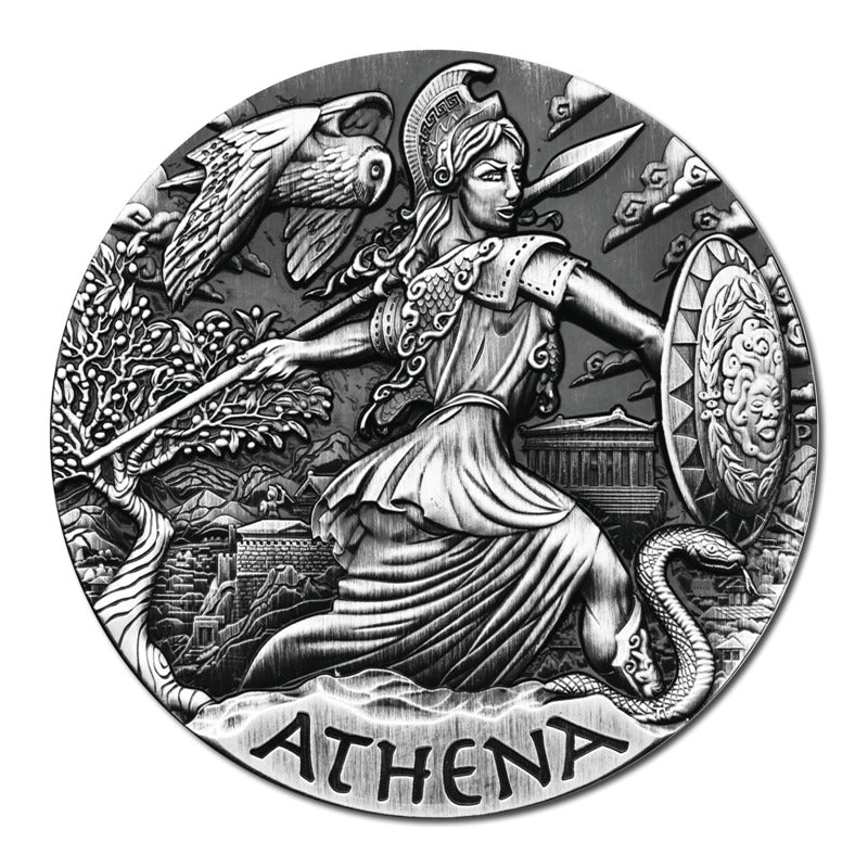 2015 Goddesses of Olympus – Athena 2oz Silver High Relief Antiqued Coin