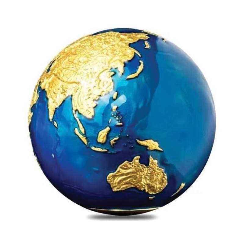 Barbados 2021 $5 Blue Marble Globe 3oz Silver