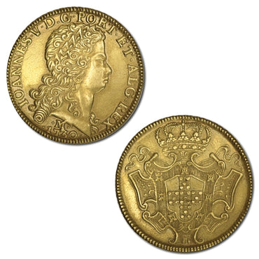 Brazil 1730M Gold 12,800 Reis (Johanna) EF