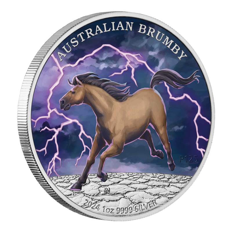 2024 Australian Brumby 1oz Silver Coloured coin