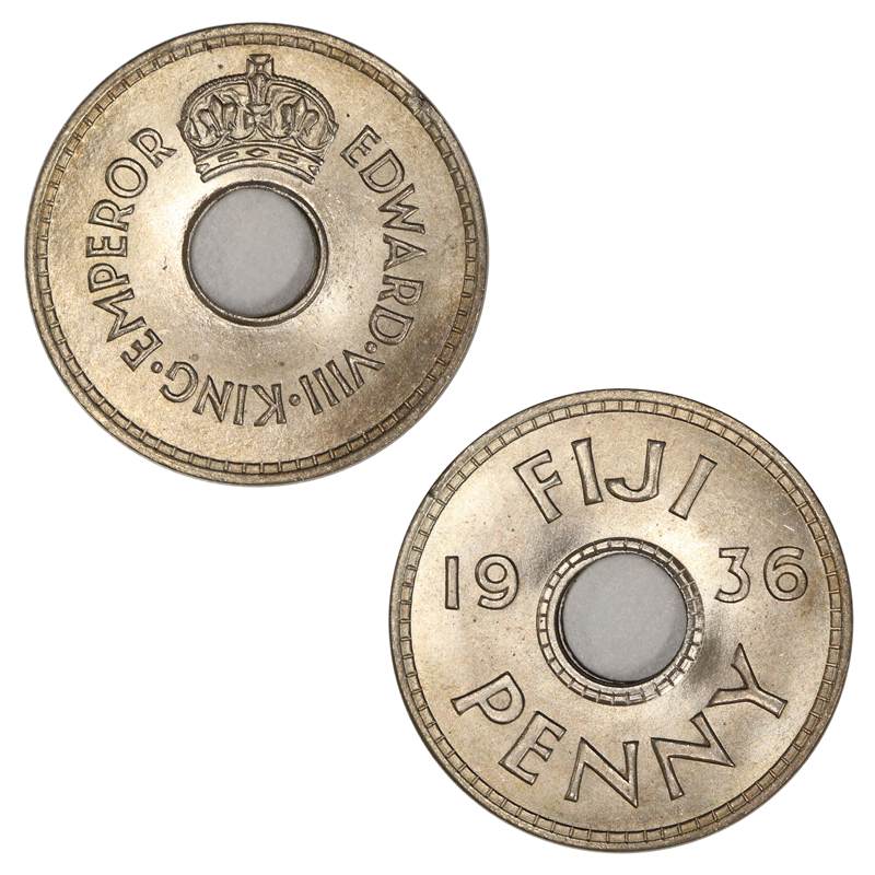 Fiji 1936 Penny Edward VIII KM6 Lustrous Brilliant UNC