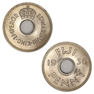 Fiji 1936 Penny Edward VIII KM6 Lustrous Brilliant UNC