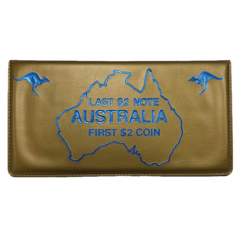 1988 $2 Australia Last Note & First Coin Wallet