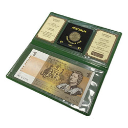 1984 $1 Australia Last Note & First Coin Wallet