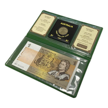 1984 $1 Australia Last Note & First Coin Wallet