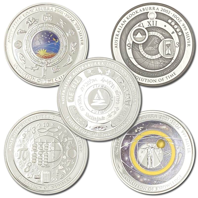 2001-2005 'Evolution' Companion Series 10oz Silver 5 Coin Set