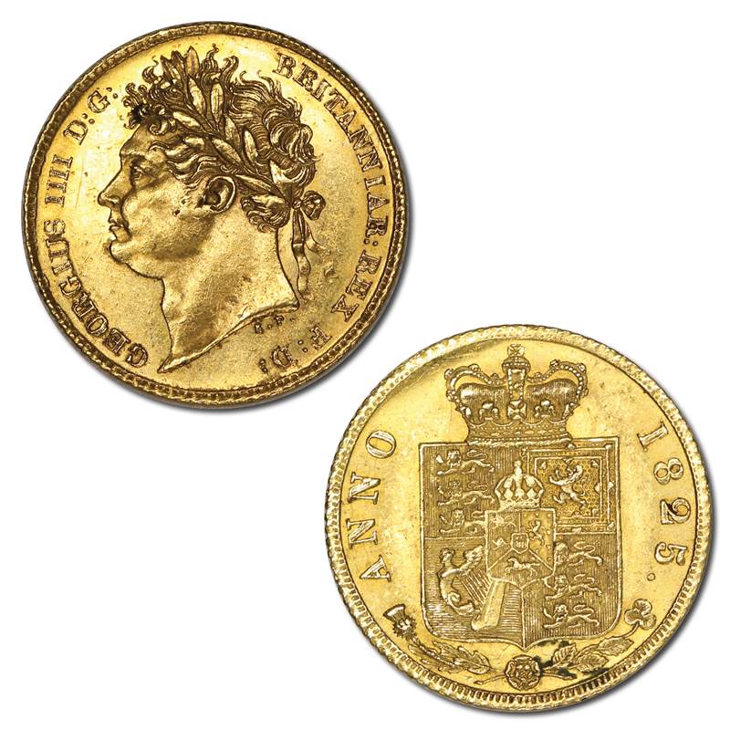 Great Britain 1825 George IIII Gold Half Sovereign EF+