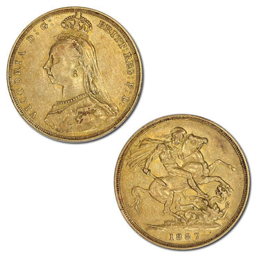 Great Britain 1887 Queen Victoria Jubilee Gold Sovereign VF