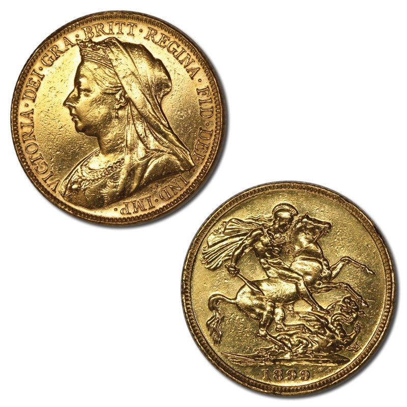 Great Britain 1899 Veiled Head Gold Sovereign Fine