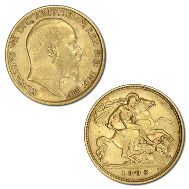 Great Britain 1905 King Edward VII Gold Half Sovereign