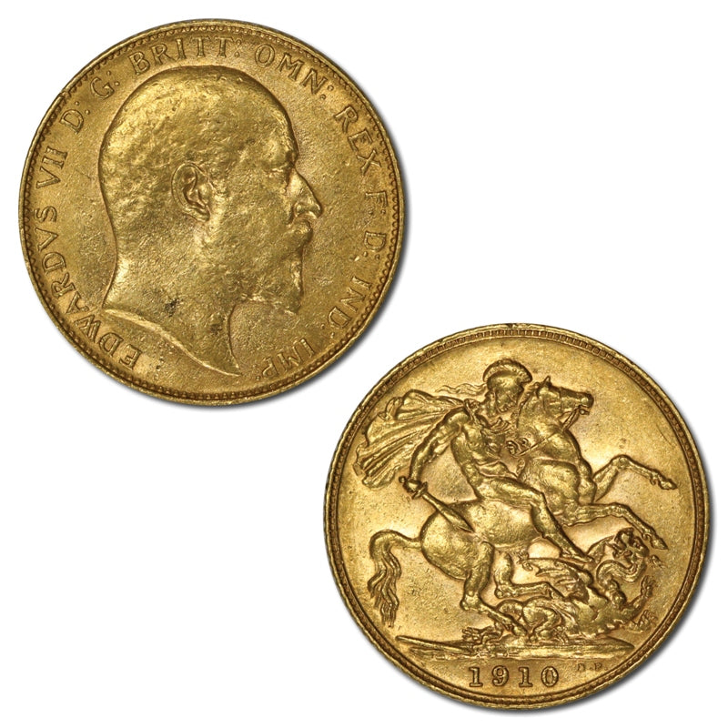 Great Britain 1910 Edward VII Gold Sovereign VF