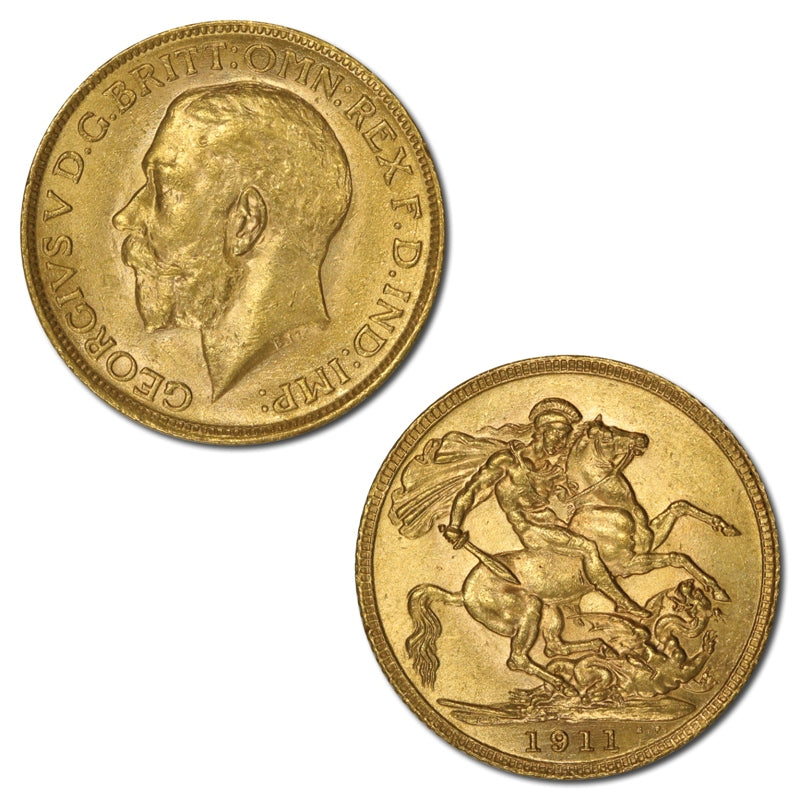 Great Britain 1911 Gold Sovereign Lustrous nUNC
