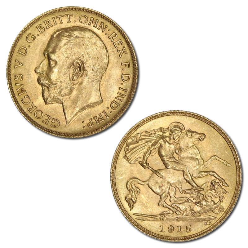 1915 Perth Gold Half Sovereign Lustrous UNC/nUNC