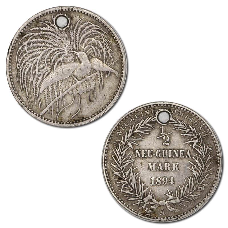 German New Guinea 1894A Silver 1/2 Mark