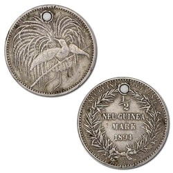 German New Guinea 1894A Silver 1/2 Mark