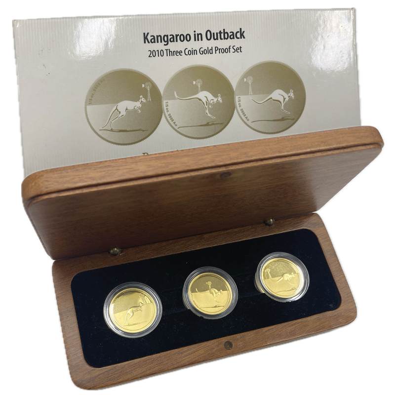 $25 2010 Kangaroo in Outback 3 Coin Gold Proof Set