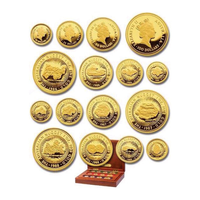 1986-1988 Australian Nugget Complete 12 Coin Gold Proof Set