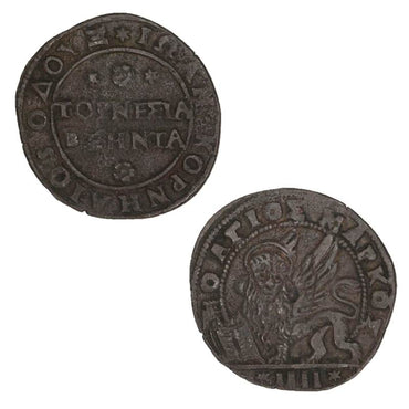 Greece, Crete 1625-1649 Bronze 4 Soldi/60 Tornesi