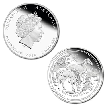2014 Year of the Horse 2oz Silver UNC