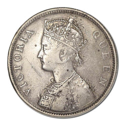 India (1862-1876) Silver 1 Rupee Error: Obverse Brockage