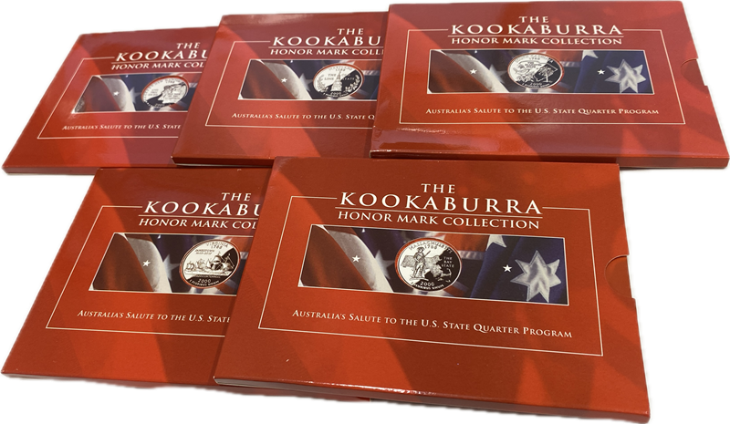 2000 Kookaburra 1oz Silver USA Privy Mark Set of 5