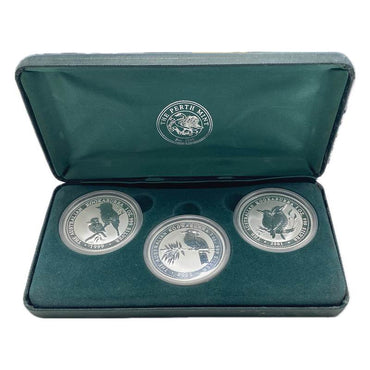 1999-2001 Kookaburra $1 1oz Silver 3 Coin UNC