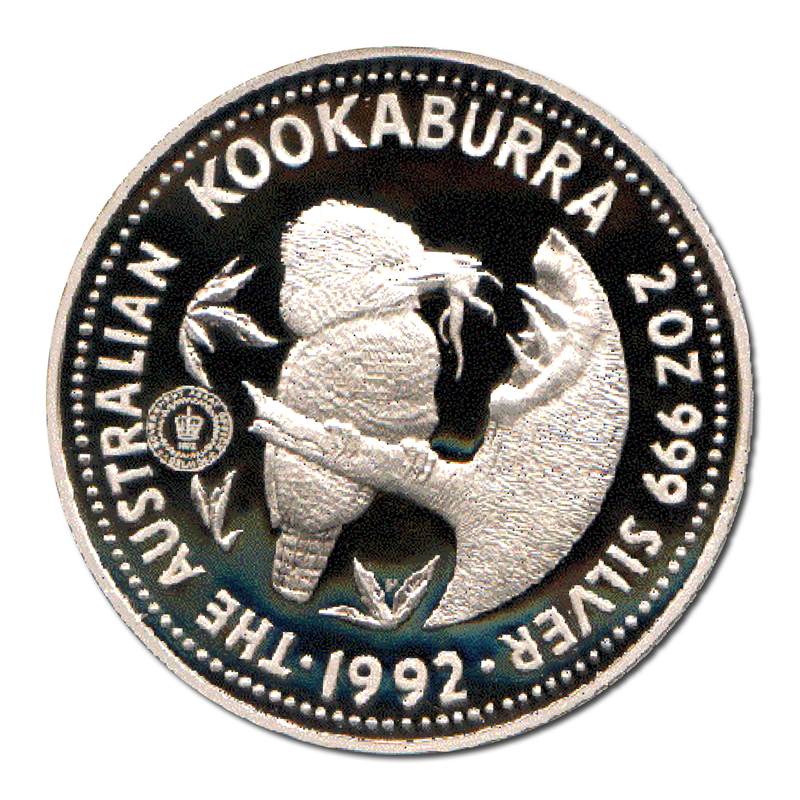 1992 Kookaburra $2 2oz Silver Adelaide Pound Privy Proof