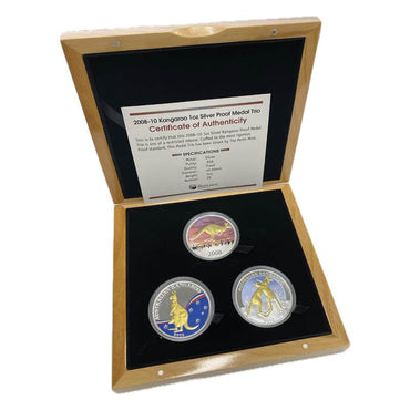 2008-10 Kangaroo 1oz Silver Proof Medal Trio