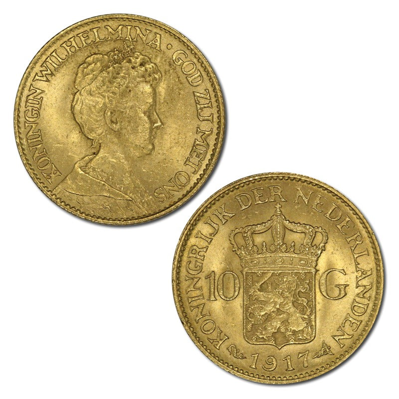 Netherlands 1917 10 Gulden Gold