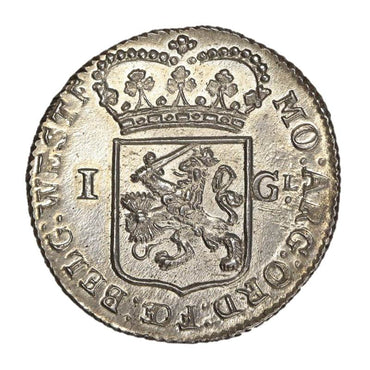 Netherlands 1793 West Friesland Silver 1 Gulden CHOICE UNC