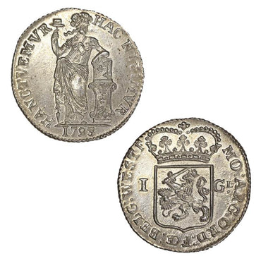 Netherlands 1793 West Friesland Silver 1 Gulden CHOICE UNC
