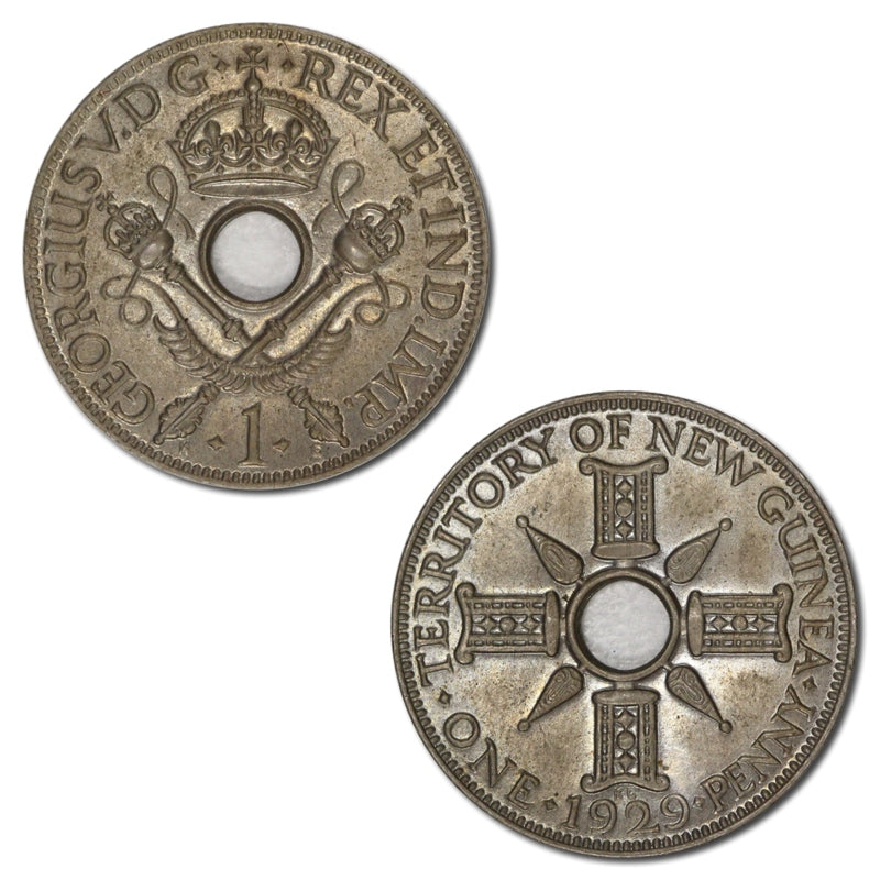 New Guinea 1929 Penny Proof-Like UNC