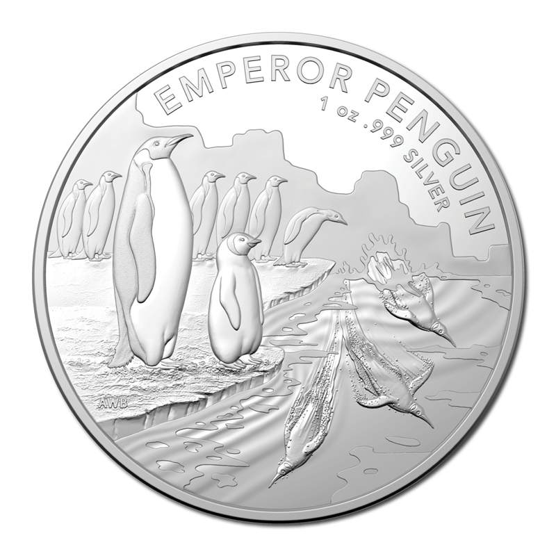 $1 2023 Australian Antarctic Territory - Emperor Penguin 1oz Silver UNC