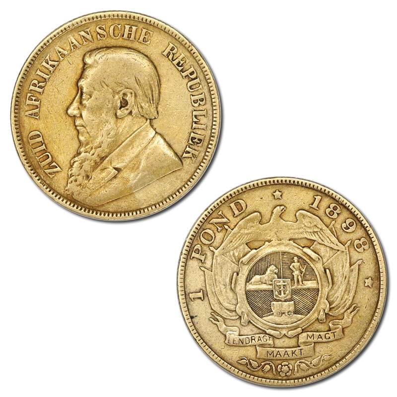 South Africa 1898 Kruger Gold One Pond Fine