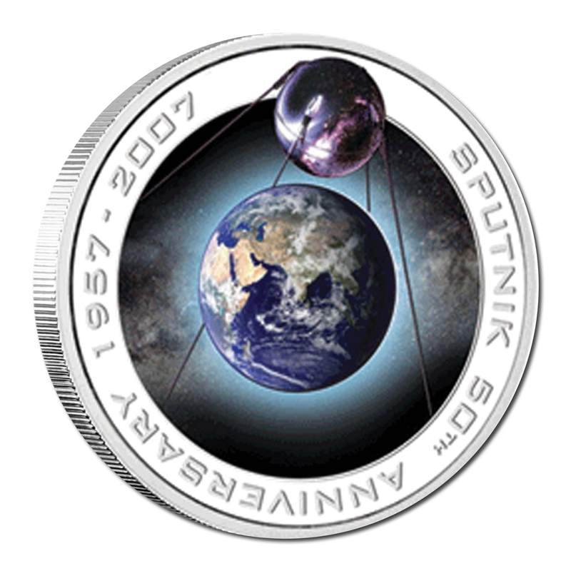 2007 $1 Orbit and Beyond Sputnik 1oz Silver